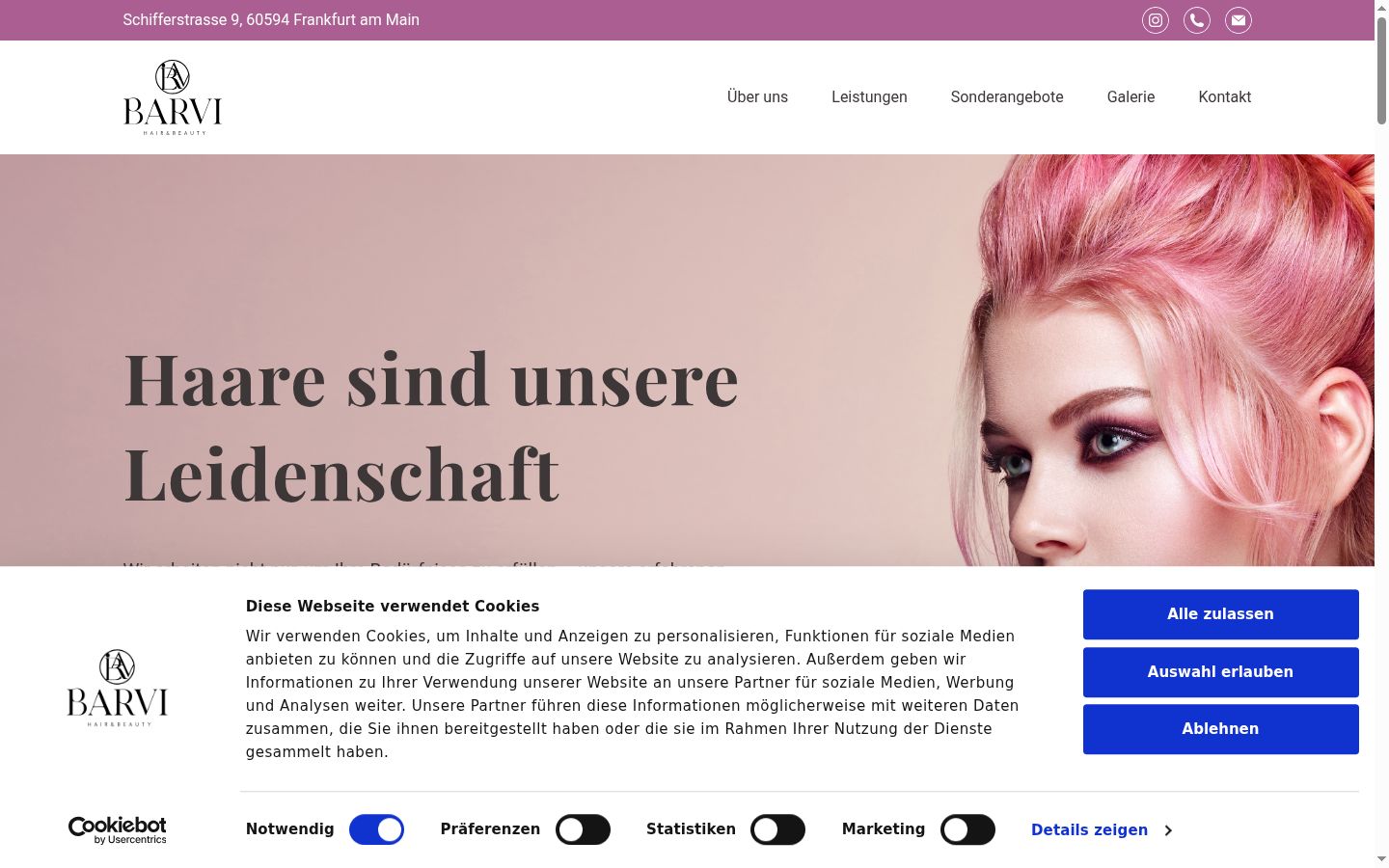 Screenshot of the consent banner shown before any interaction