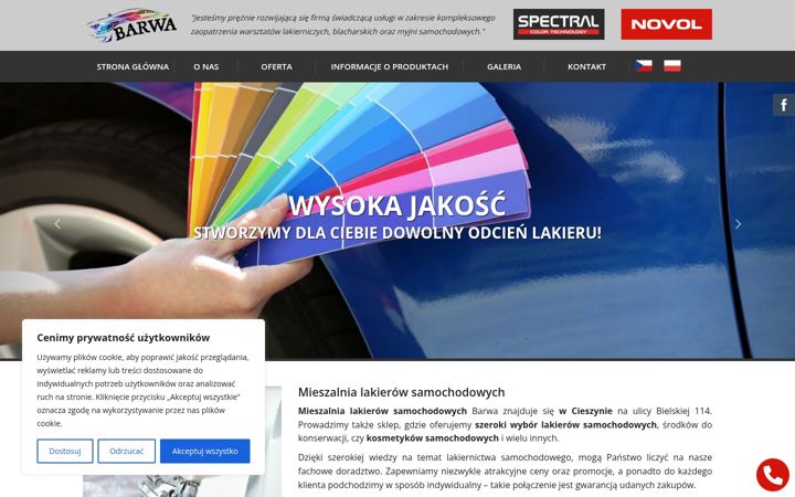 Screenshot of barwa-lakiery.eu