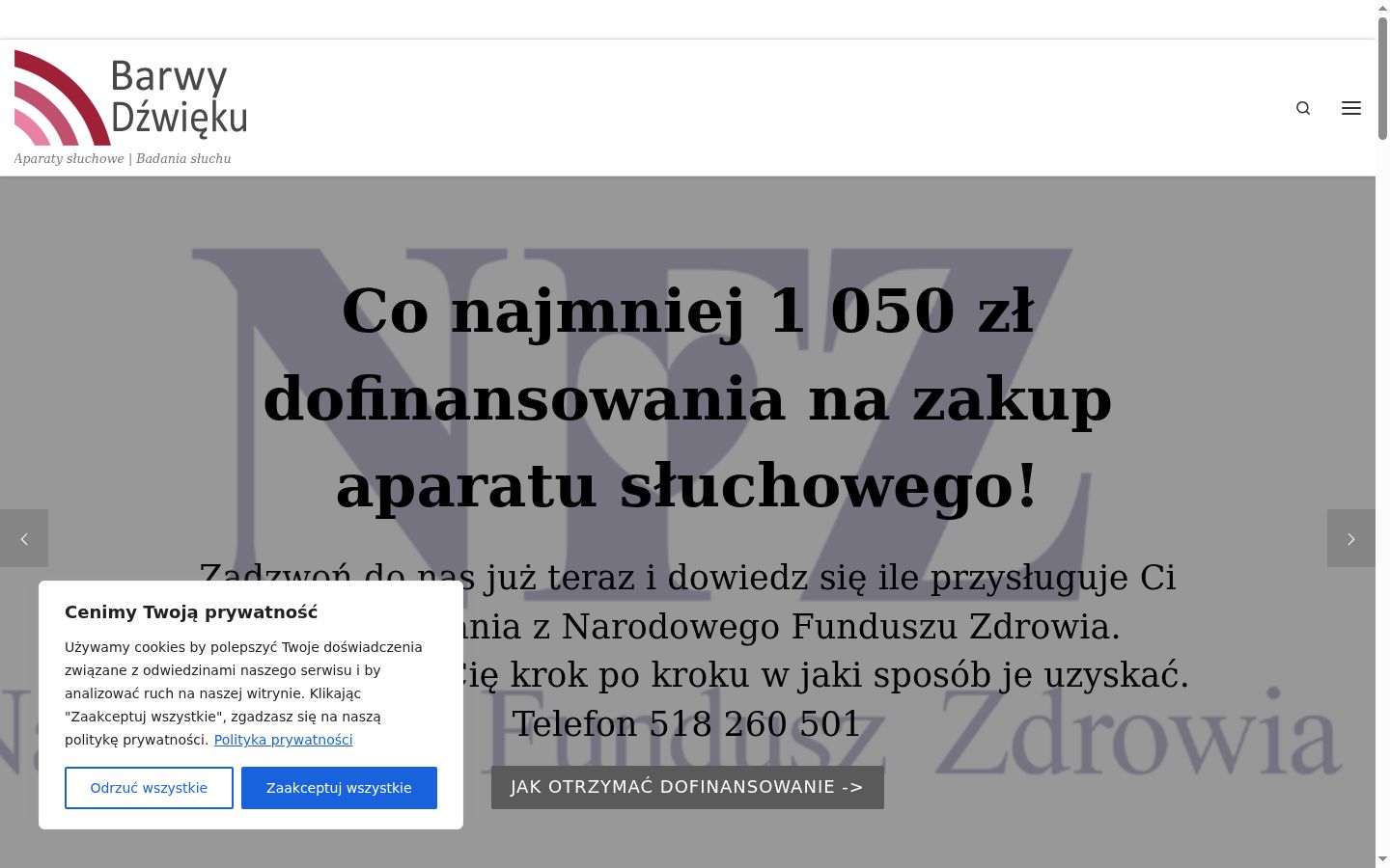 Screenshot des Einwilligungsbanners vor jeglicher Interaktion