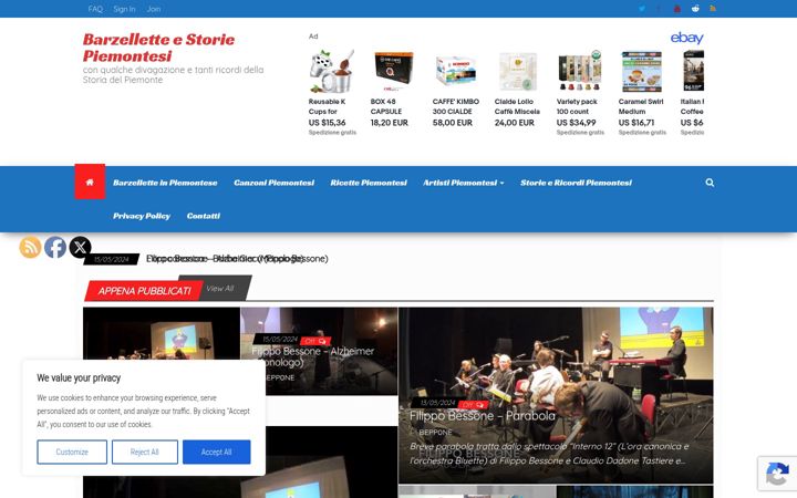 Screenshot of barzelletteestoriepiemontesi.it