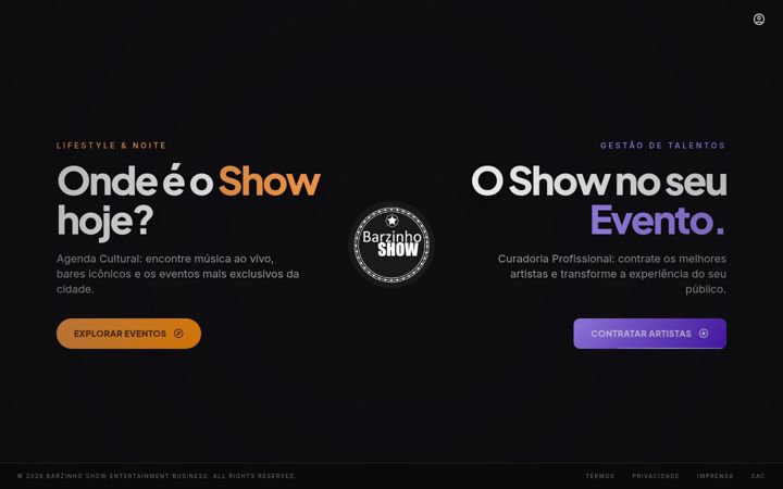 Screenshot of barzinhoshow.com.br