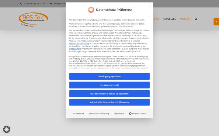 Captură de ecran a bas-tec.de