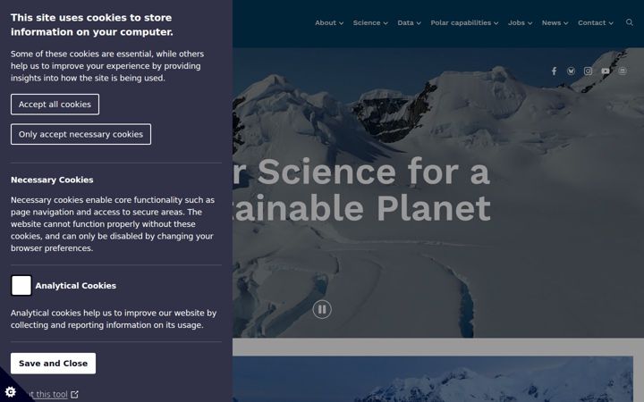 Screenshot van bas.ac.uk