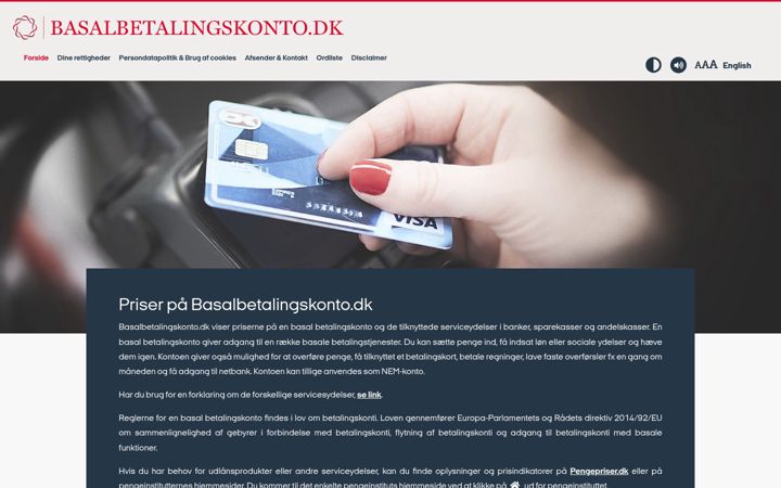 Screenshot of basalbetalingskonto.dk