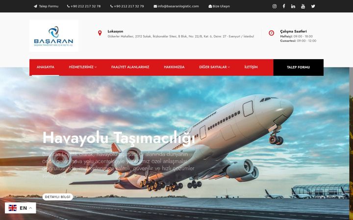 Screenshot of basaranlogistic.com