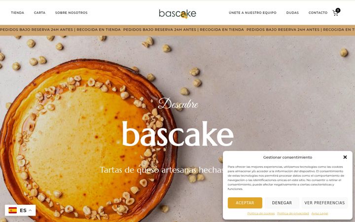 Screenshot of bascake.es