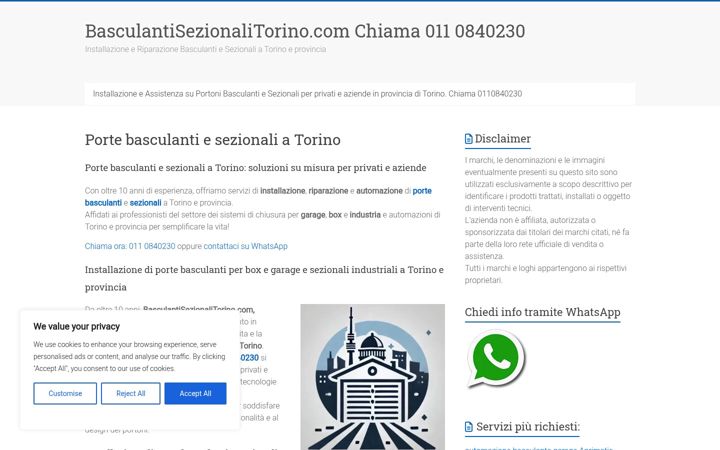 Screenshot of basculantisezionalitorino.com