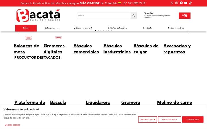 Screenshot of basculasbacata.com