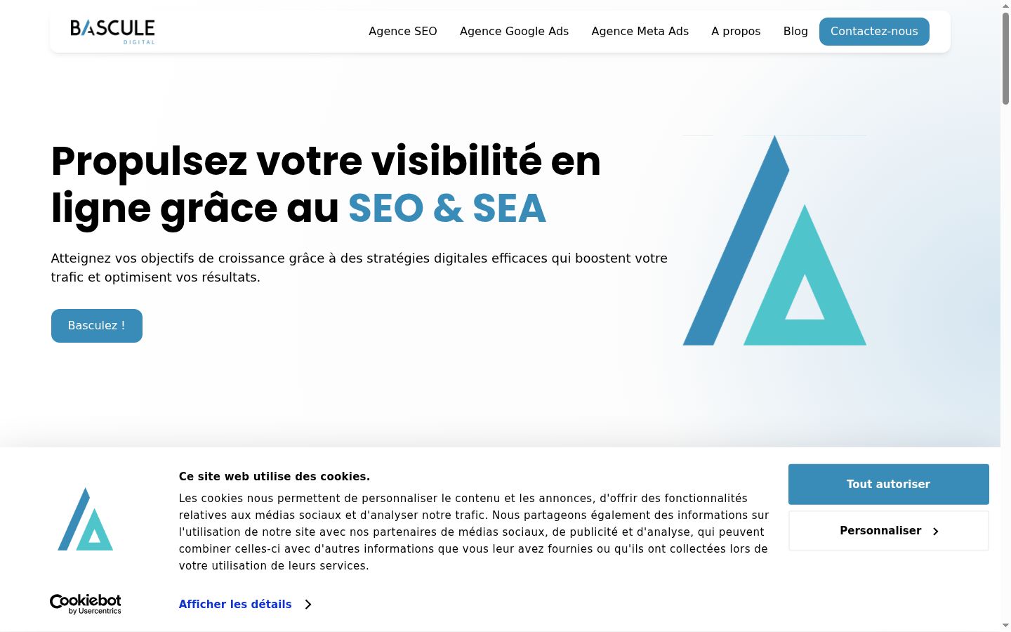Screenshot del banner di consenso mostrato prima di qualsiasi interazione