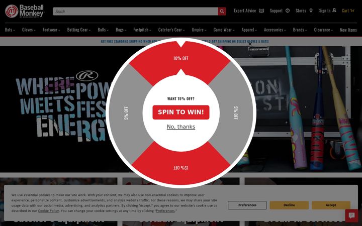 Screenshot of baseballmonkey.com