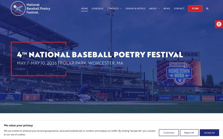 Screenshot von baseballpoetryfest.org
