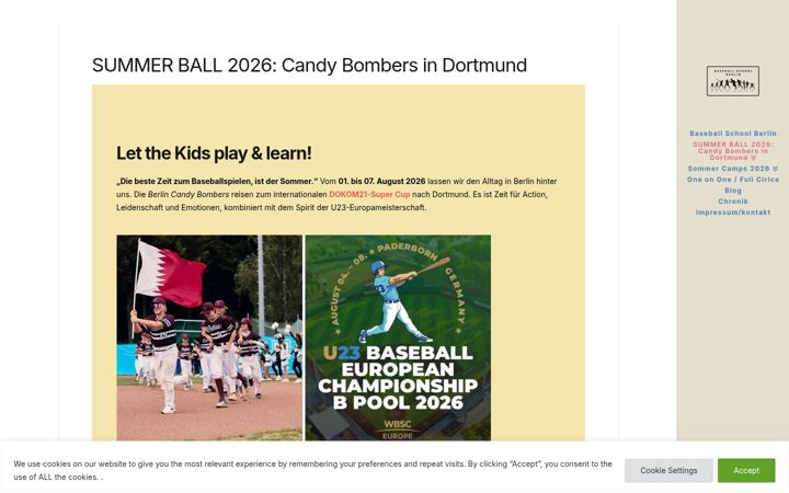Screenshot of baseballschoolberlin.com