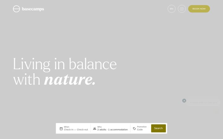 Screenshot of basecamps.com