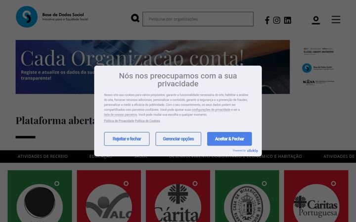 Screenshot of basededadossocial.pt