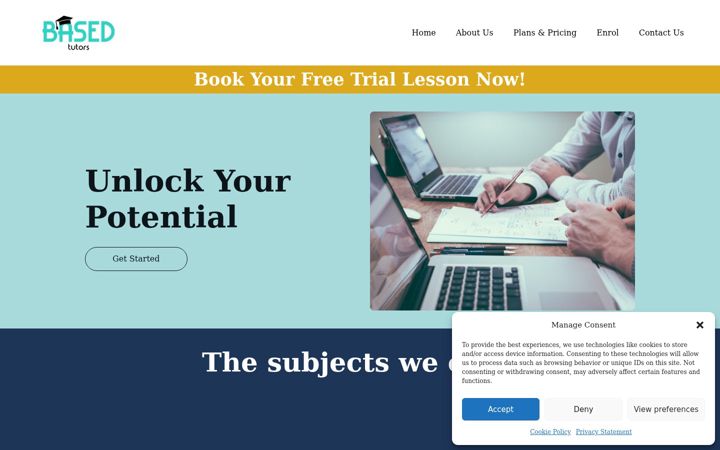 Screenshot of basedtutors.co.uk