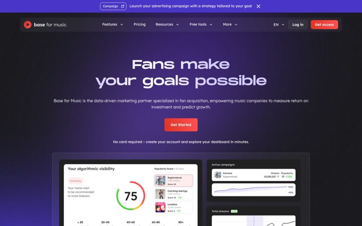 Screenshot of baseformusic.com
