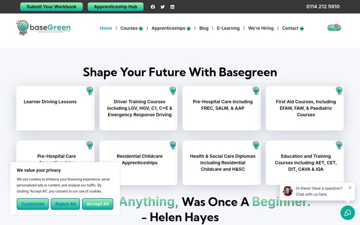 Screenshot of basegreen.co.uk