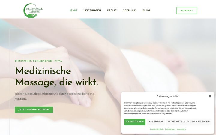 Screenshot stránky basel-medmassage.ch