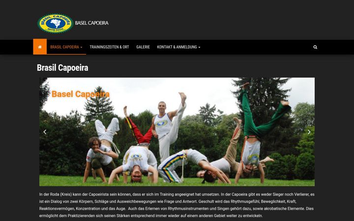 Screenshot stránky baselcapoeira.ch