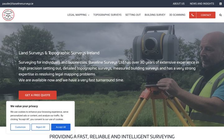 Captură de ecran a baselinesurveys.ie