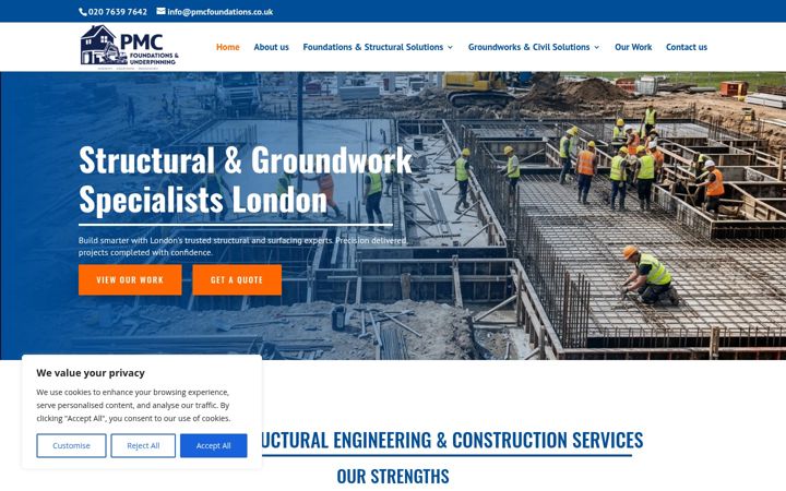 Screenshot of basementunderpinning.co.uk