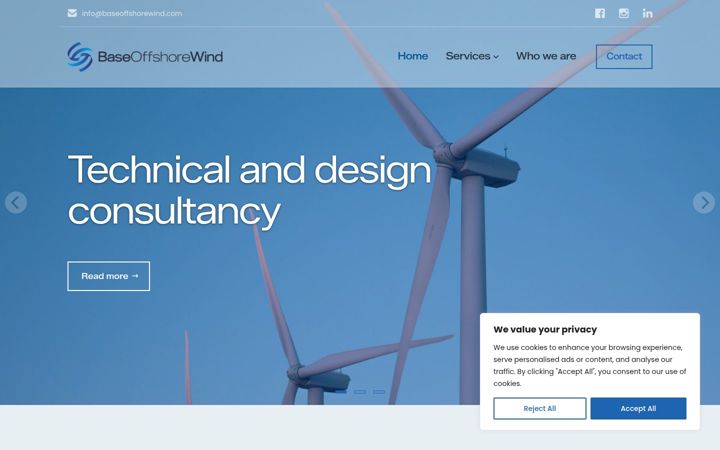 Screenshot of baseoffshorewind.com