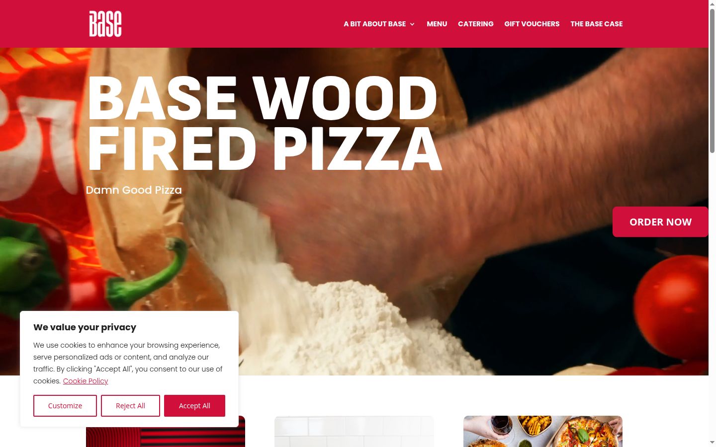 Screenshot del banner di consenso mostrato prima di qualsiasi interazione