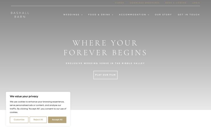 Screenshot of bashallbarn.co.uk