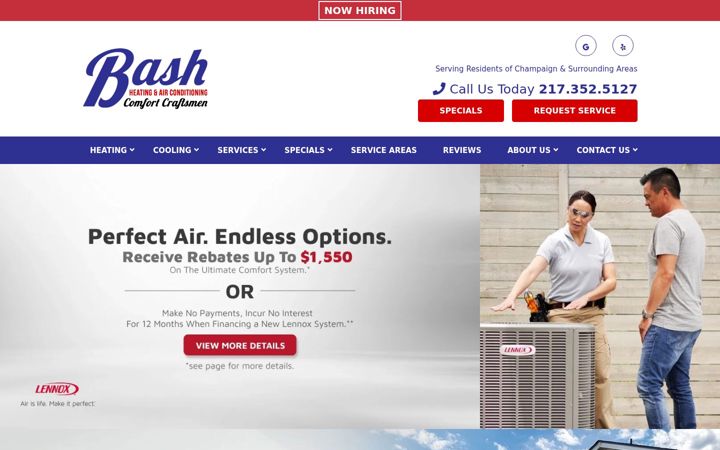 Screenshot of bashheating.com