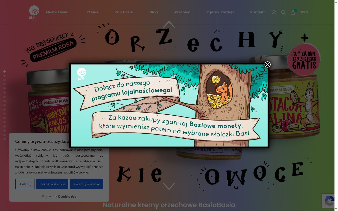 Screenshot del banner di consenso mostrato prima di qualsiasi interazione