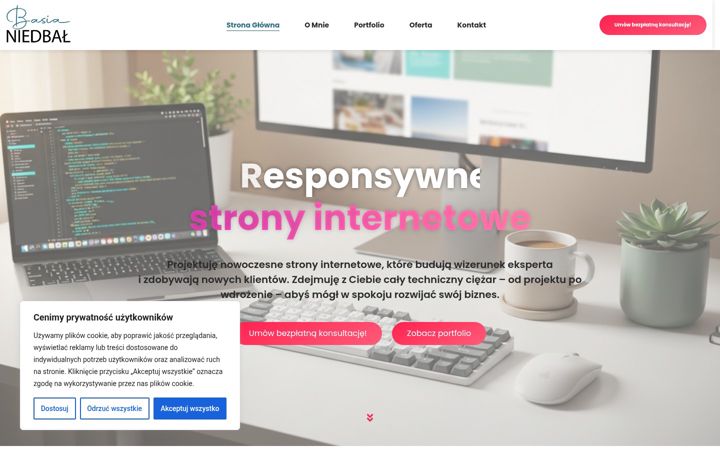 Screenshot of basianiedbal.pl