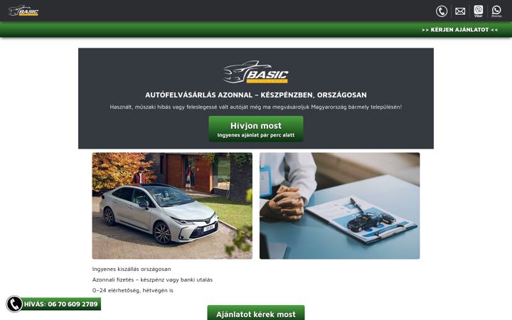 Screenshot of basicautovetel.hu