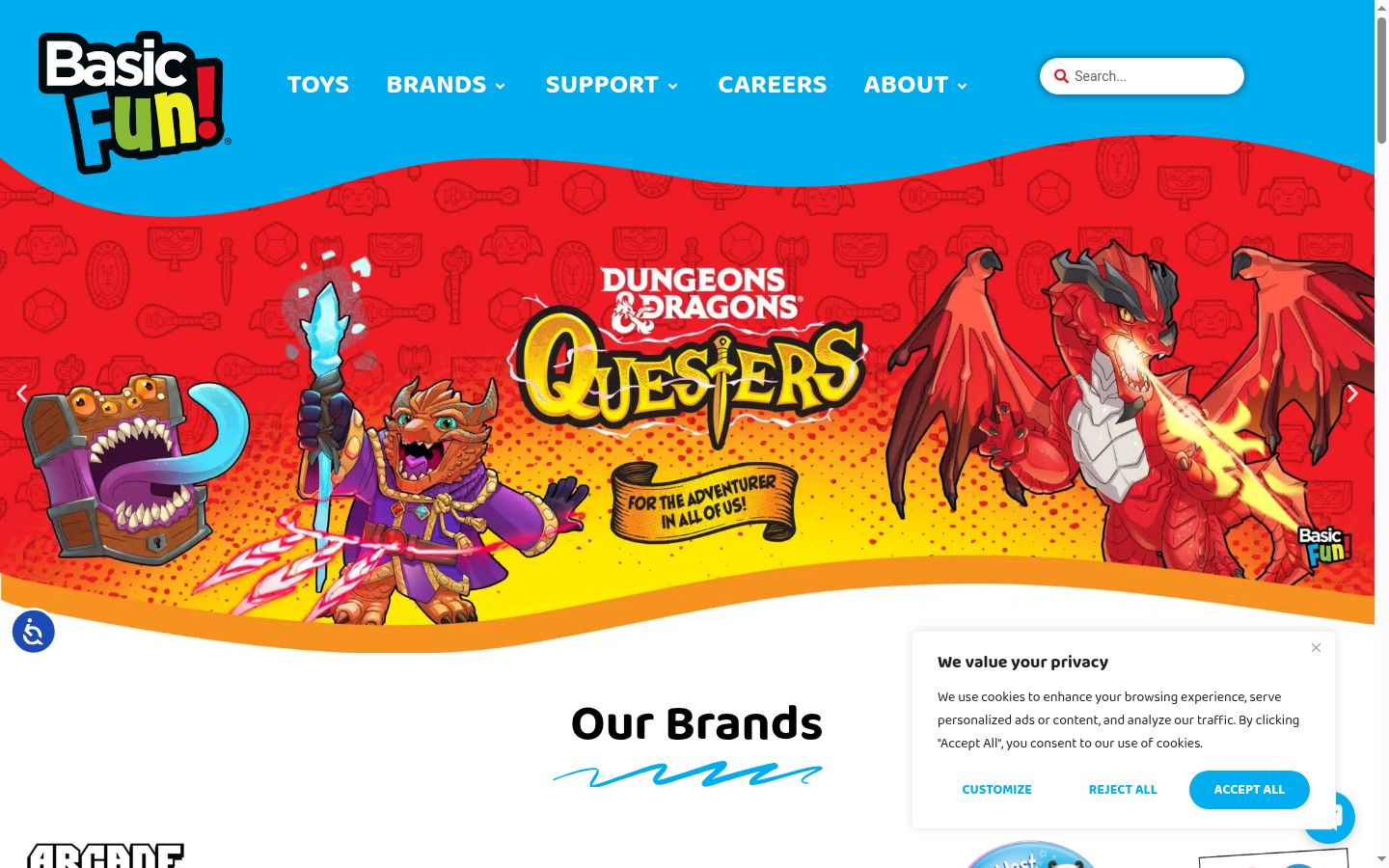 Screenshot of the consent banner shown before any interaction