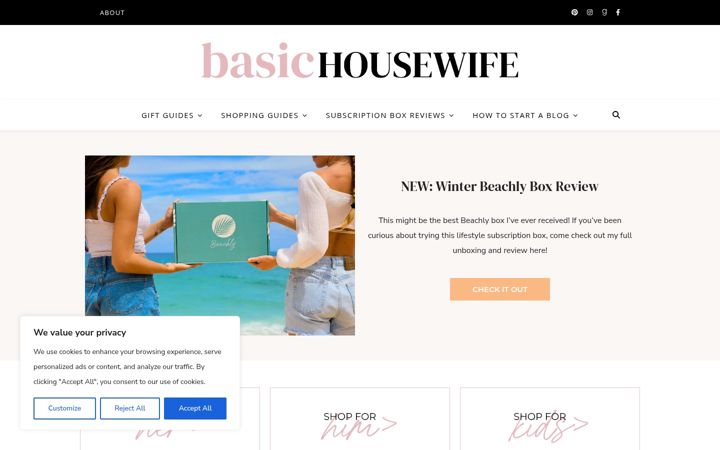Screenshot of basichousewife.com
