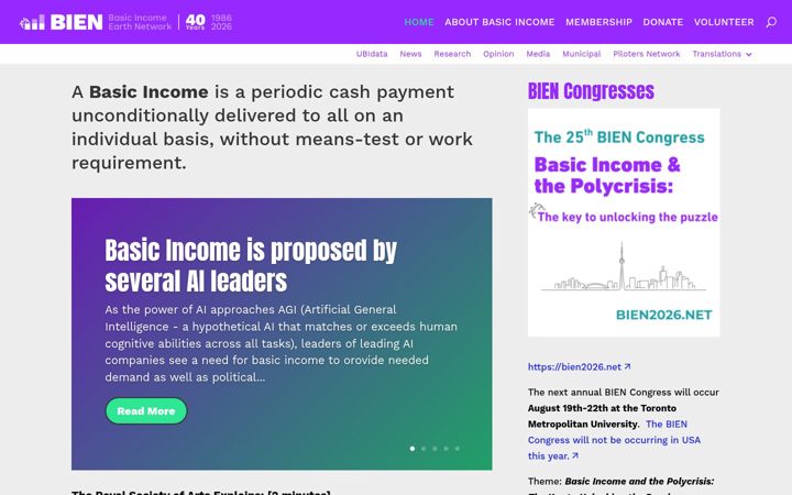 Screenshot of basicincome.org