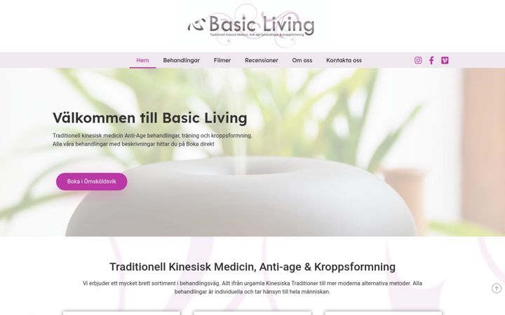 Screenshot of basicliving.se