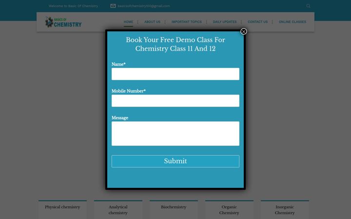Screenshot of basicsofchemistry.com