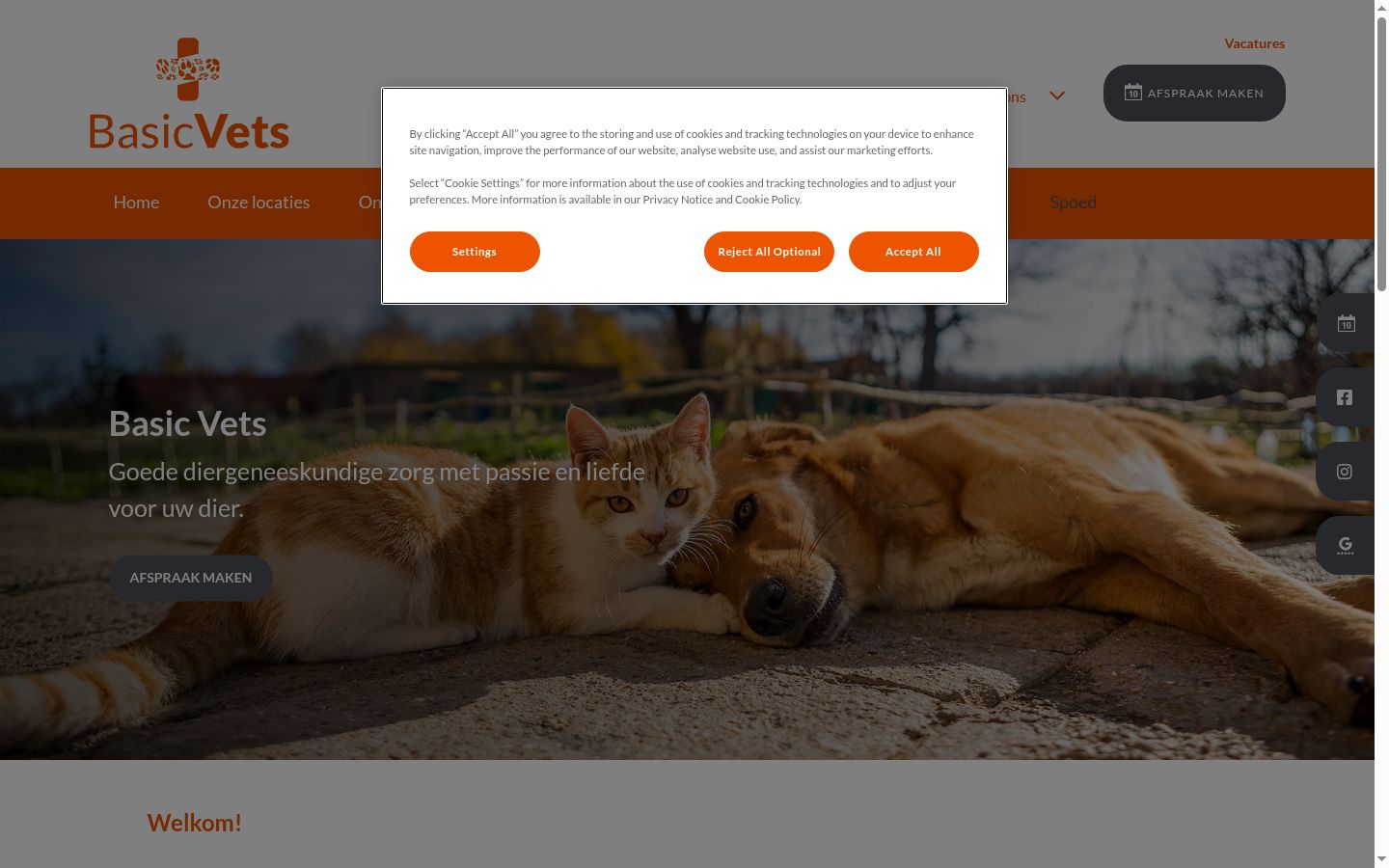 Screenshot of the consent banner shown before any interaction
