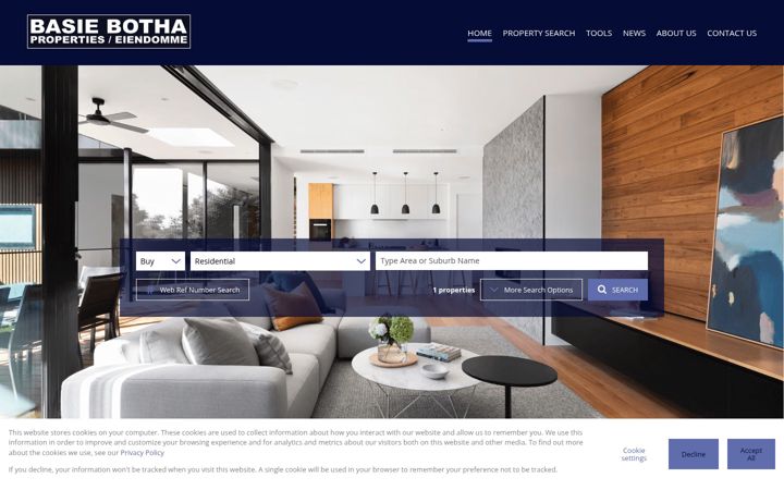 Screenshot di basiebotha.co.za