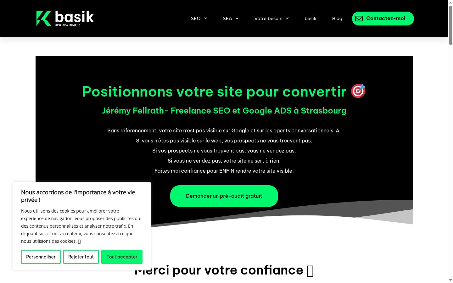 Screenshot of the consent banner shown before any interaction