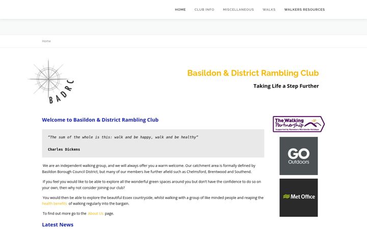 Screenshot of basildondistrictramblingclub.co.uk