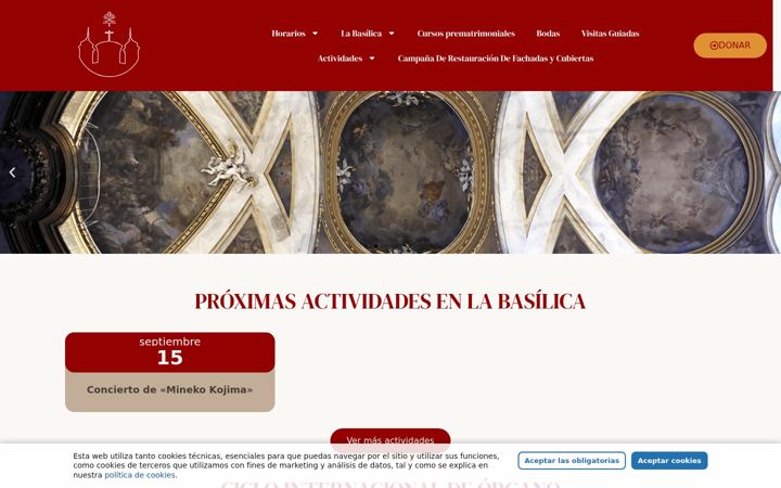Screenshot of basilicadesanmiguel.org