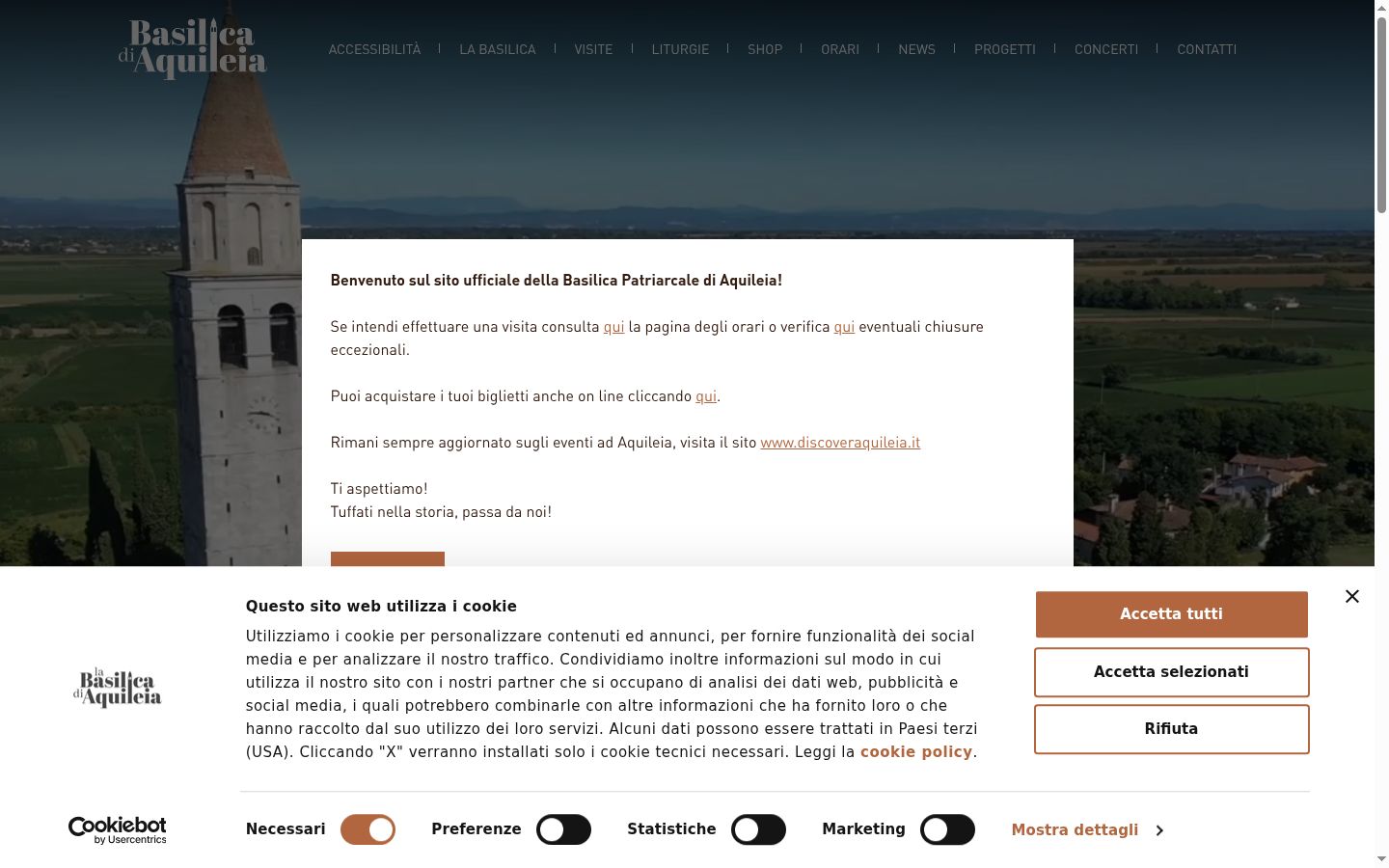 Capture d'écran de la bannière de consentement affichée avant toute interaction