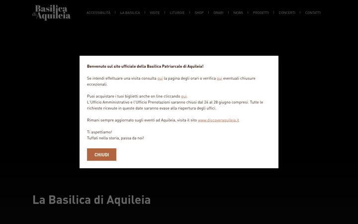 Screenshot of basilicadiaquileia.it