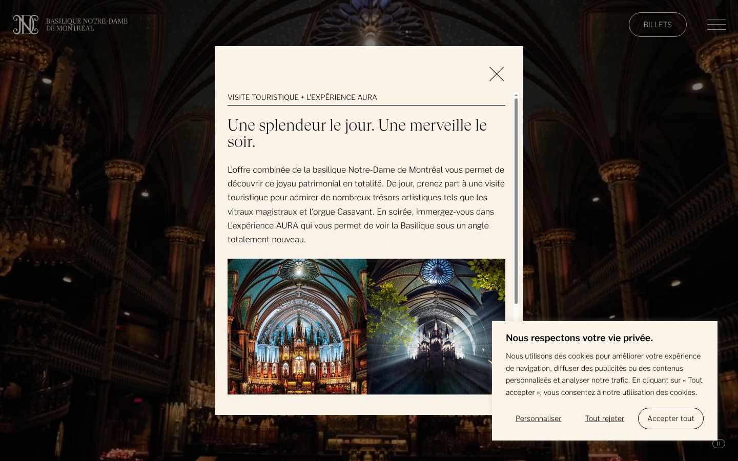 Screenshot of the consent banner shown before any interaction