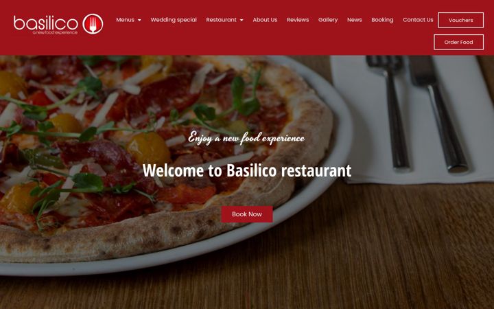 Captură de ecran a basilicorestaurant.ie