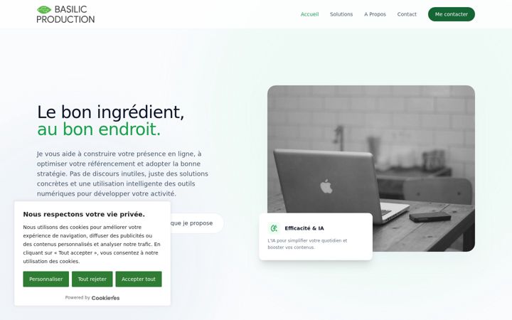 Screenshot of basilicproduction.fr
