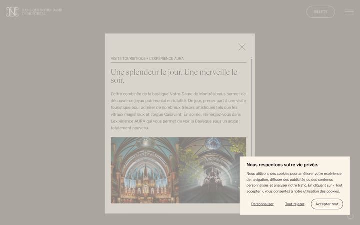 Screenshot of basiliquenotredame.ca