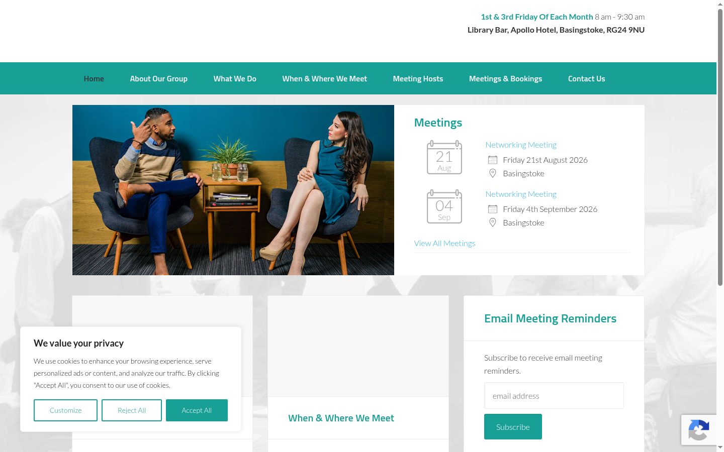 Screenshot of the consent banner shown before any interaction