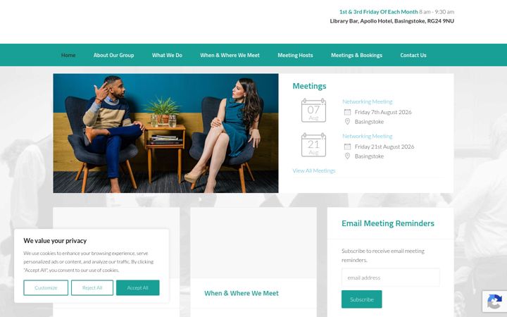 Screenshot of basingstokebusinessclub.org.uk